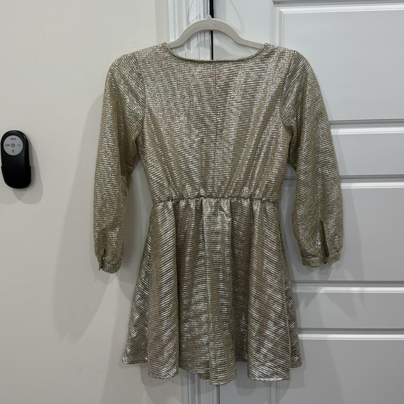 Gianni Bini Girls Metallic Gold Party Holiday Wedding Dress, size Medium - Picture 10 of 10